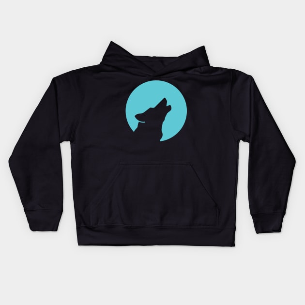 Howling Wolf Kids Hoodie by bmaw